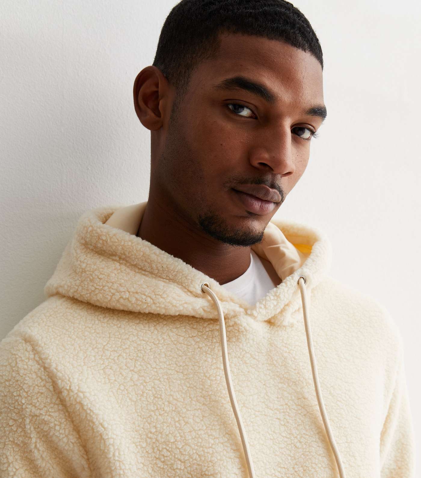 Only & Sons Off White Teddy Hoodie Image 3