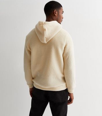 Men's Only & Sons Off White Teddy Hoodie New Look