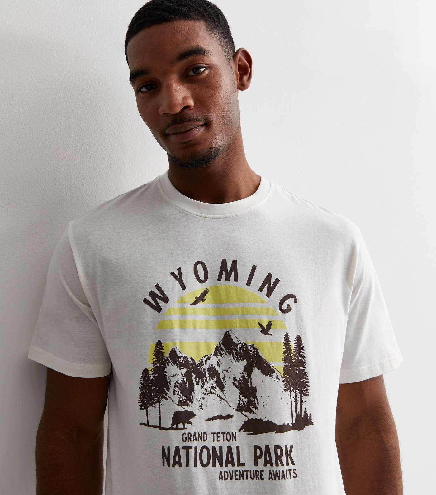 Only & Sons Off White Cotton Nature Logo T-Shirt Image 2