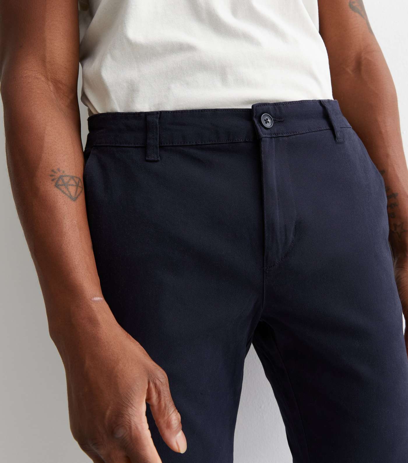 Only & Sons Navy Cotton Slim Fit Chinos Image 2