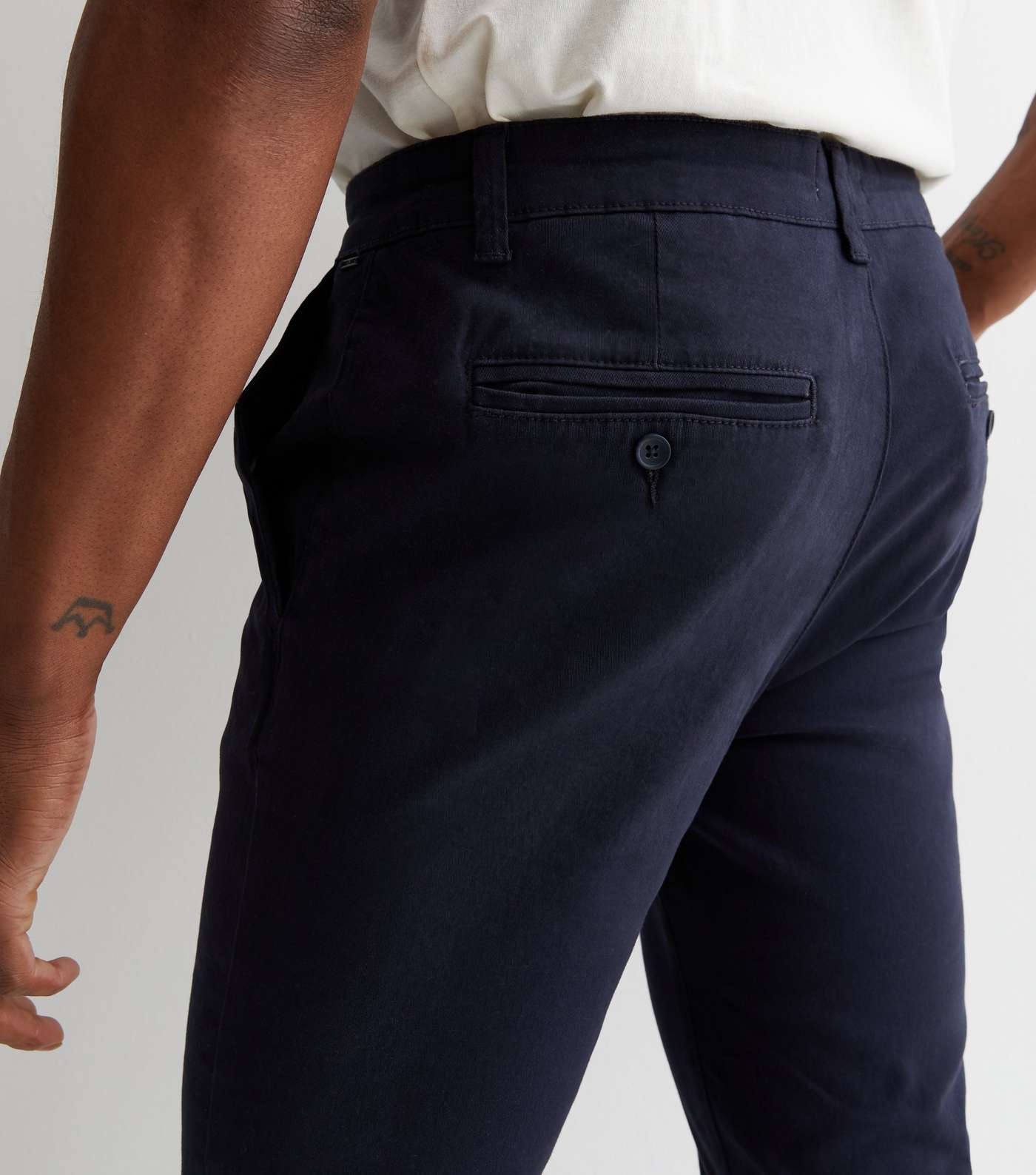 Only & Sons Navy Cotton Slim Fit Chinos Image 4