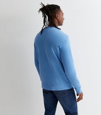 Men's Only & Sons Blue Cotton Crew Neck Sweatshirt New Look