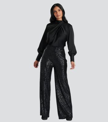 Pure Collection Sequin Trousers, Black, 8