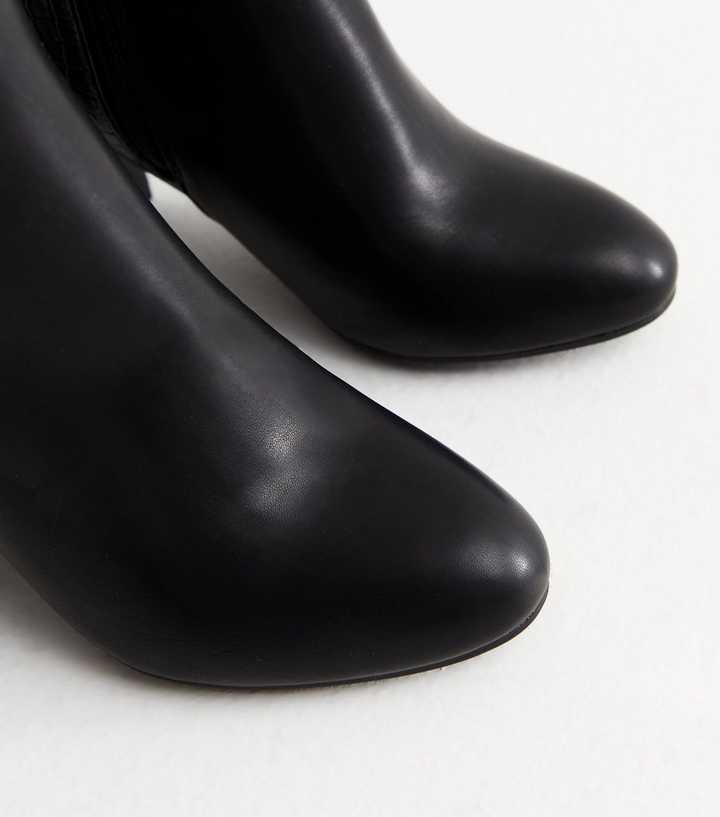 faux croc leather booties
