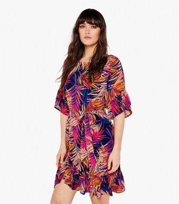 New look leaf print dress best sale