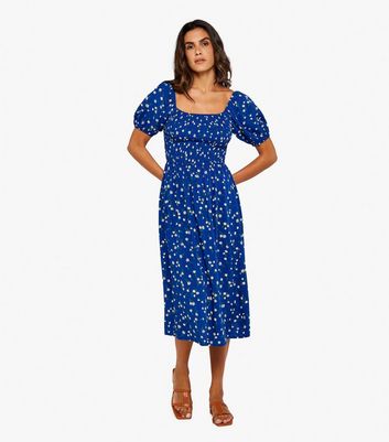 New look blue floral dress hotsell