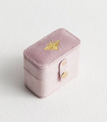 Pink Bee Velvet Ring Box New Look