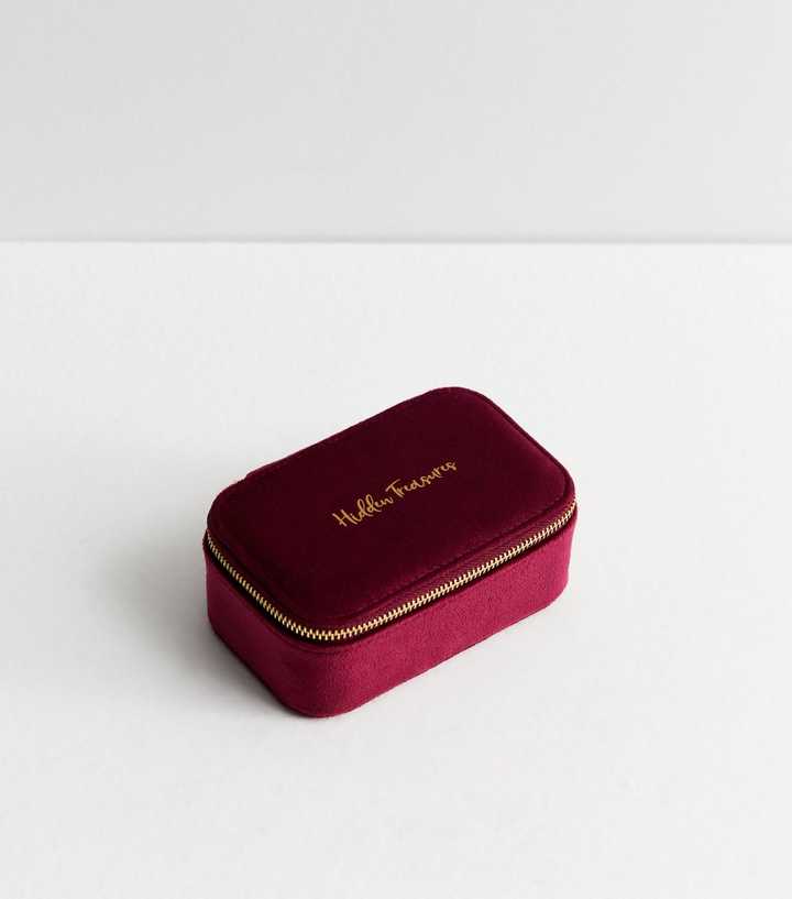 Burgundy Suedette Jewellery Box