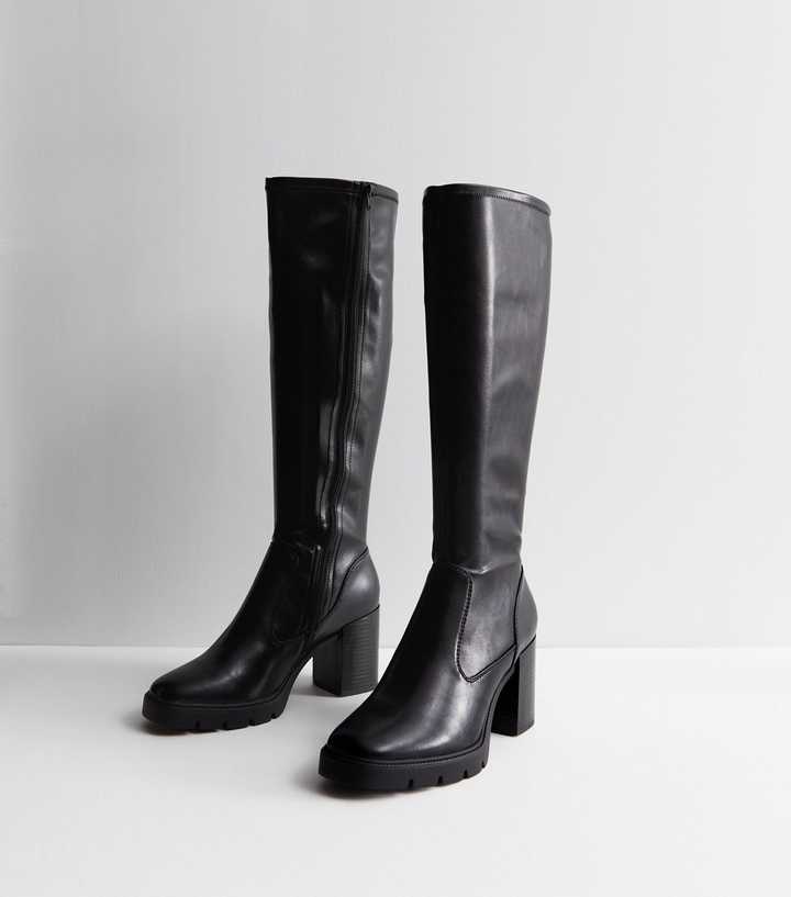 new look long black boots