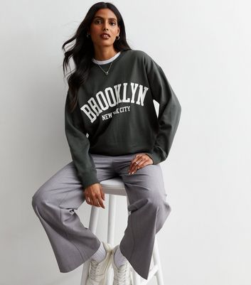 Dark Grey Brooklyn Logo Sweatshirt | New Look