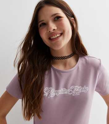 Girls Light Purple Noughties Baby Logo T-Shirt