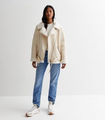 Aviator on sale jacket cream