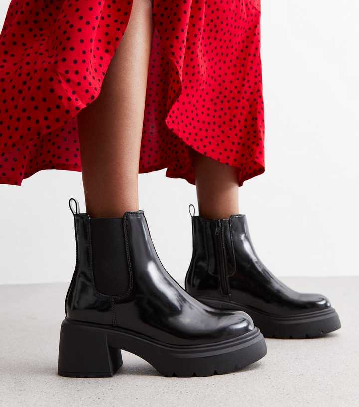 Trend Black Leather Look Boots Phase Eight Black Leather Western