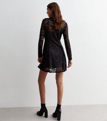 Black lace shirt sales dress