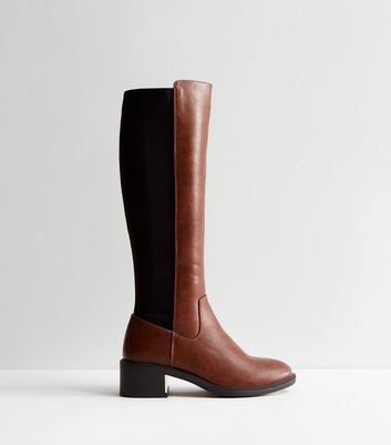 New look brown leather boots hotsell