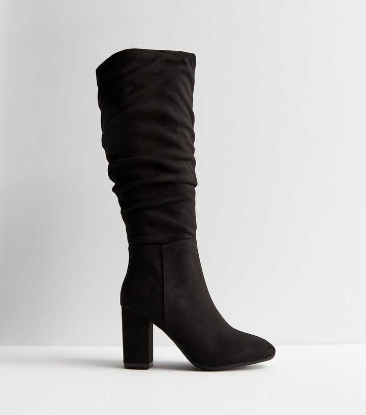 zara black suede over the knee boots