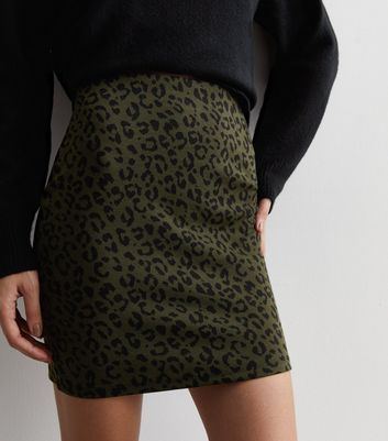 Warehouse zebra print skirt green sale