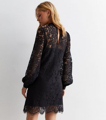 Black lace shop tunic dress