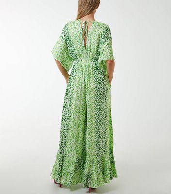 New look best sale green leopard jumpsuit