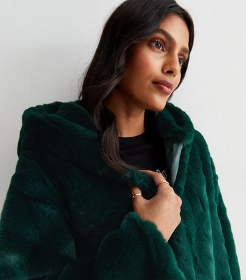 Dark green outlet fur jacket