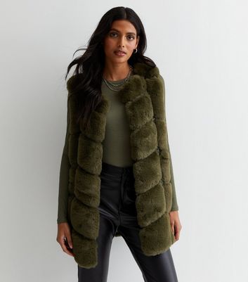 Khaki deals fur gilet