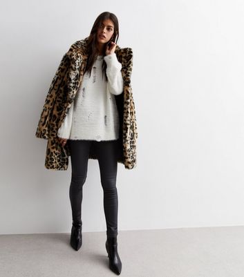 Cream Fluffy Ladder Knit Jumper New Look