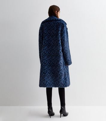 Long faux leopard outlet coat