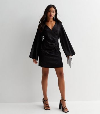 Petite Black Jacquard Mini Dress | New Look