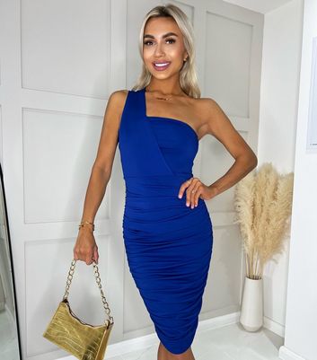 Royal blue 2024 one shoulder dress