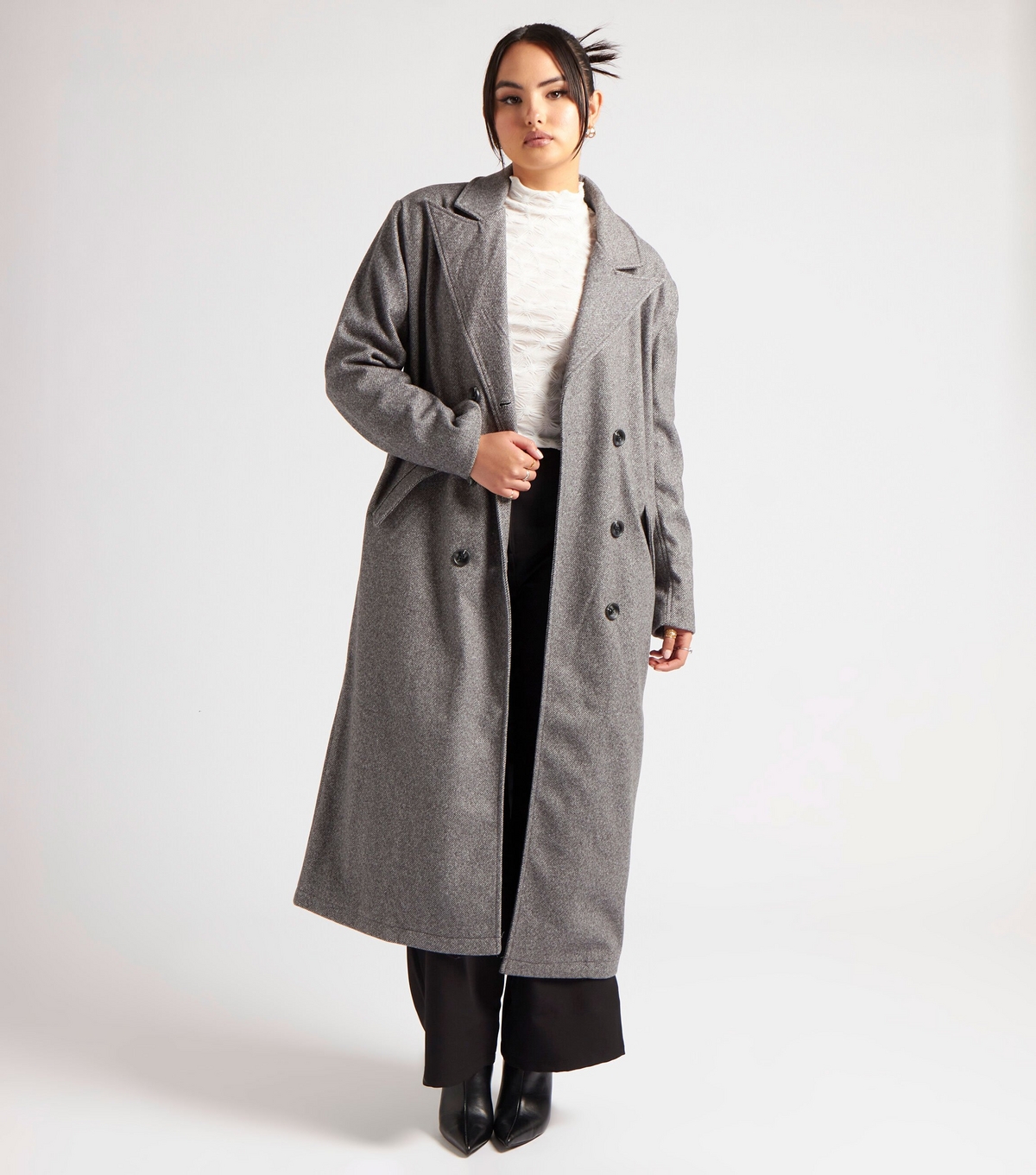 Women's Light Grey Formal Longline Coat Urban Bliss New Look