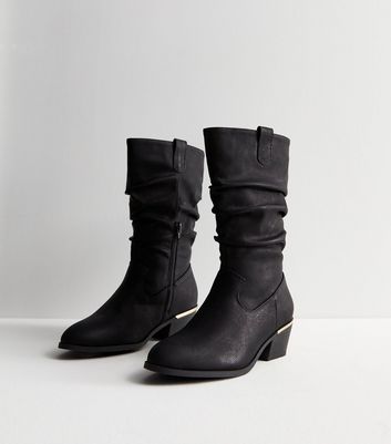 Black mid length outlet boots