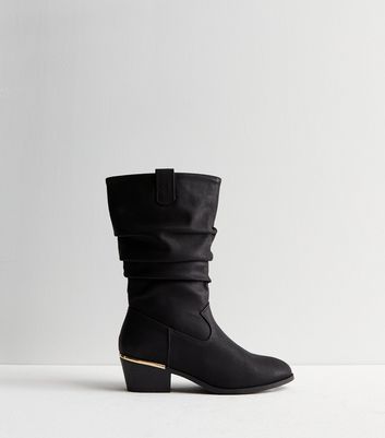 Calf length boots new deals look