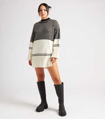 Urban Bliss Black Stripe Knit Mini Jumper Dress