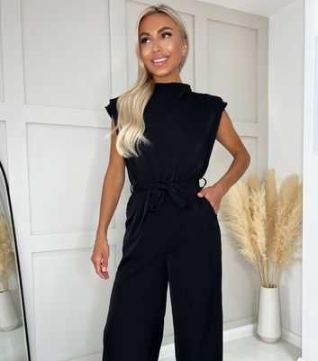 Black high store neck jumpsuit