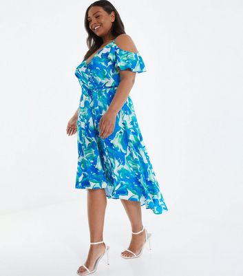 Tropical cold hot sale shoulder dress