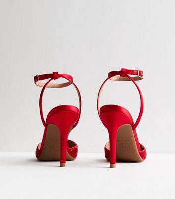 Red embellished hot sale heels