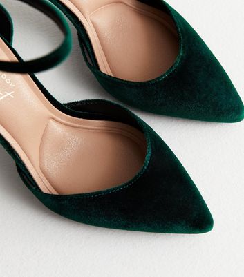 Green velvet hot sale heels uk