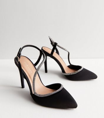 Black satin court shoes uk online