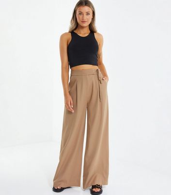 Petar Petrov DOUBLE PLEAT WIDE LEG TROUSERS - OCEAN/CAMEL | Garmentory