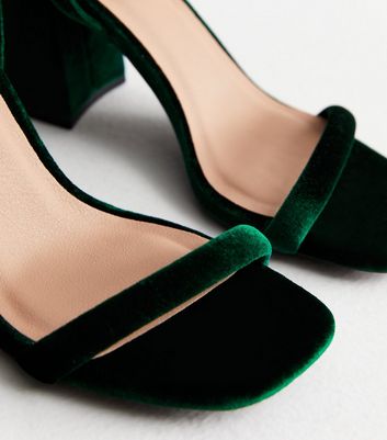 Emerald green cheap velvet shoes