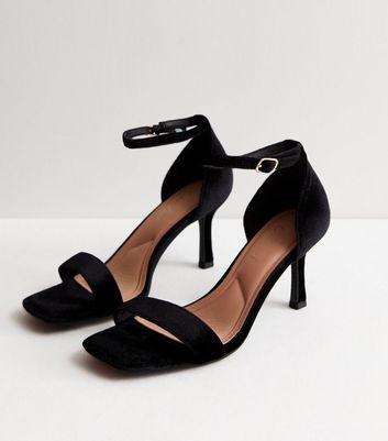 Black Clear Block Heel Court Shoes | New Look