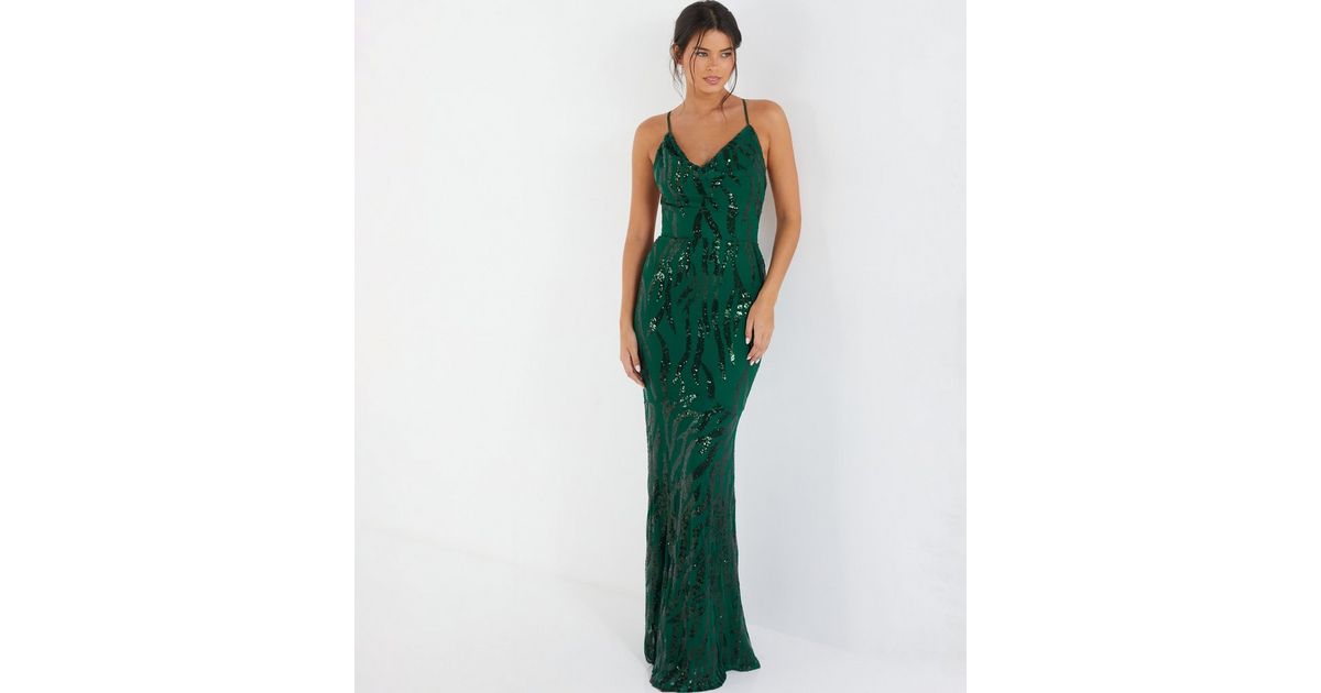 quiz green maxi dress