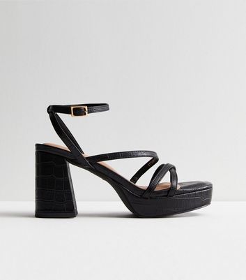 New Look block heel sandals size 5 Nude/stone... - Depop
