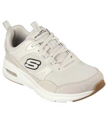 Skechers Off White Suede Leather Skech Air Court Trainers