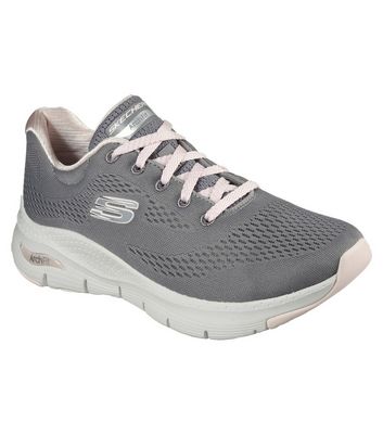 Skechers Grey Arch Fit Mesh Trainers New Look