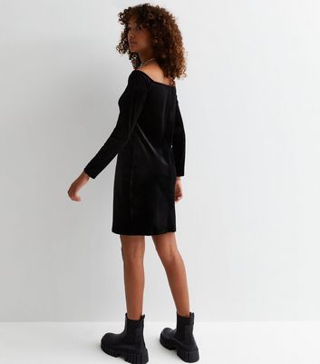 Girls black 2025 velvet dress