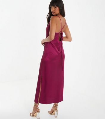 Dark red slip store dress