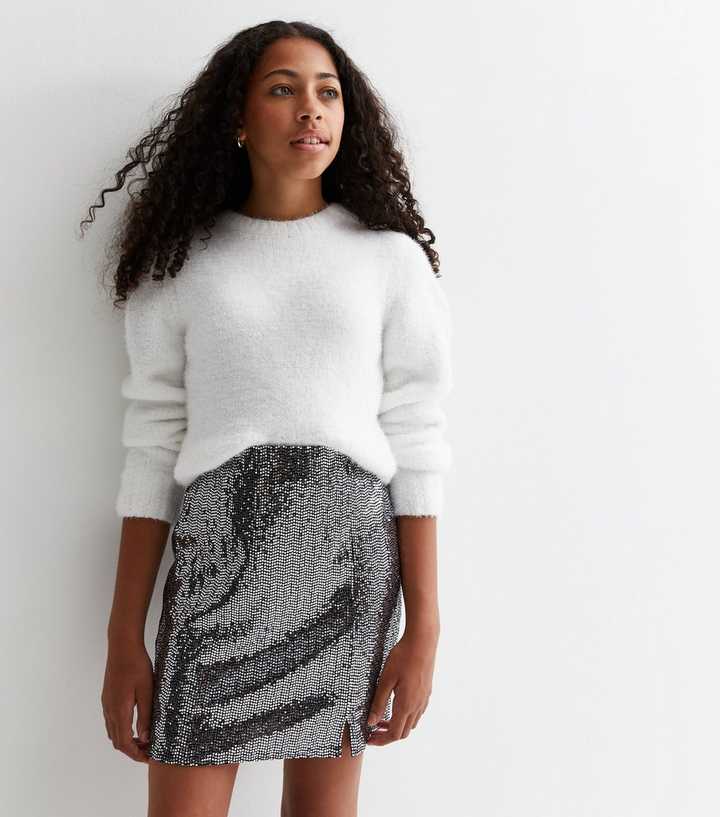 Silver Sequin Skirt Silver Metallic Skirt New Look Pink Sequin Skirt