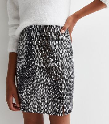 Silver glitter clearance skirt new look