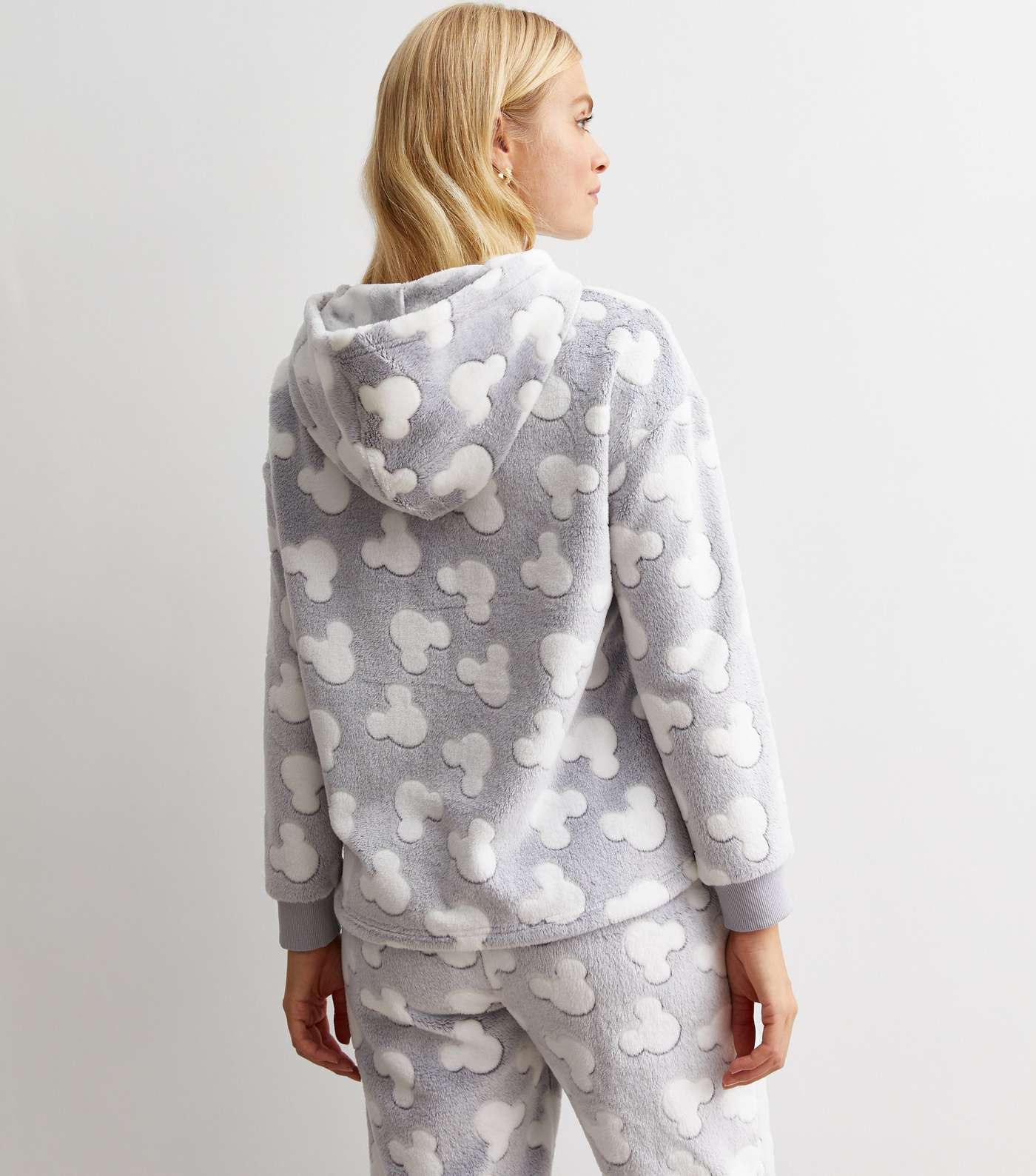 Light Grey Disney Mickey Mouse Fleece Pyjama Hoodie Image 4